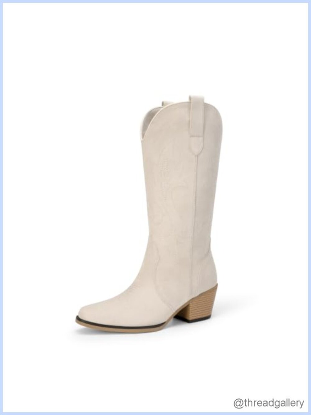 Women's Western Cowgirl Boots Faux Suede Mid-Calf Block Heel